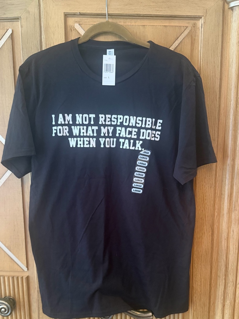 Jerzees Black Graphic Tee with White Statement Text